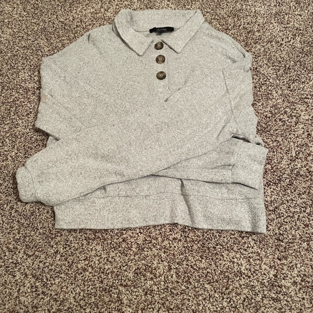 Gray Button-Up Sweater